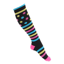 Компрессионные носки с полосатым дизайном, хлопковые носки для бега по колено для мужчин